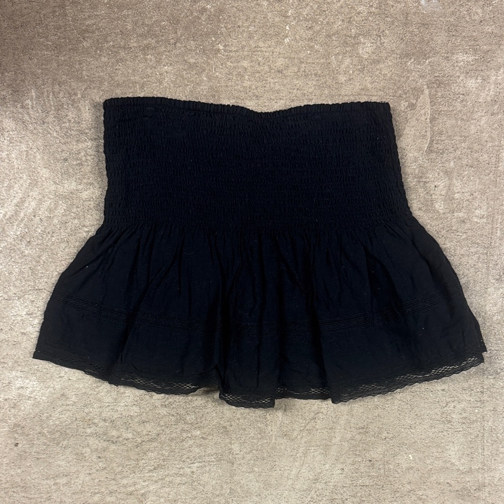 American Eagle Outfitters Black Smocked Tank Top